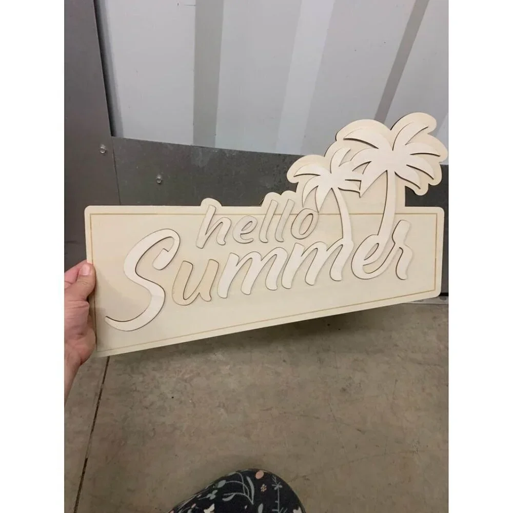 NWT Summer/ Paradise Themed Wooden DIY Paint Wall Art 2 Pieces Crafts Home Decor